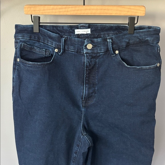 Good American Good Waist Dark Denim Ankle Jeans size 14-18 - Picture 3 of 6